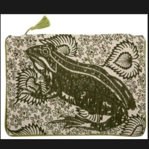 Embroidered Pouch - Frog - Leap